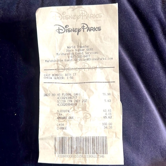 Cute Disney Floral Ears-OS-Multicolored Flowers-Never Used-Excellent Cond NWT - Picture 5 of 6